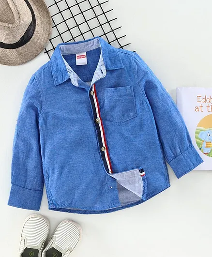 Babyhug Denim Full Sleeve Shirt - Sky Blue