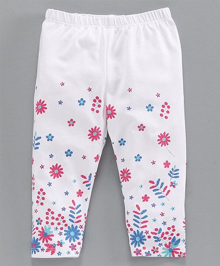 Babyoye Full Length Leggings Floral Print - White