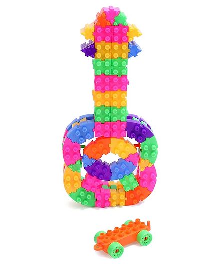 Rising Step Building Blocks Set with Guitar Shaped Bag Multicolor - 97 Pieces