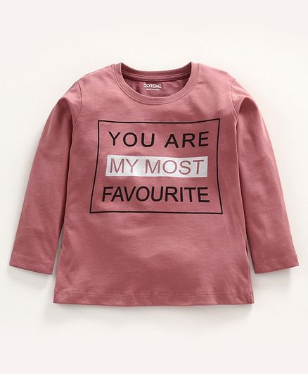 Doreme Full Sleeves Supima Cotton Single Jersey T-Shirt - Pinl