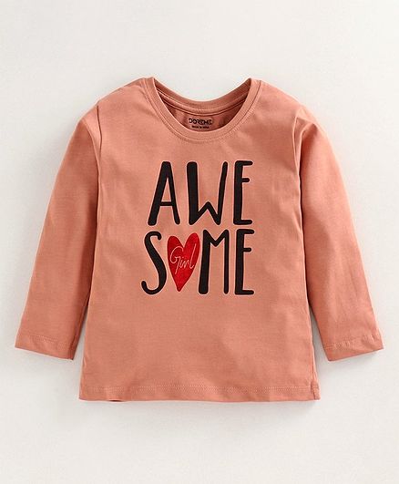 Doreme Full Sleeves Supima Cotton Tee - Pink