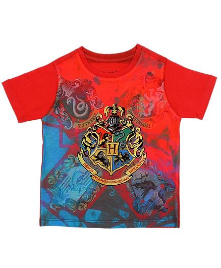 Harry Potter By Crossroads Half Sleeves Logo Print Tee - Red