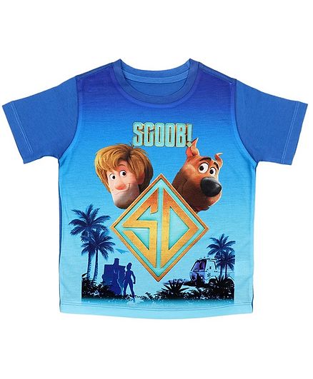 Scooby-Doo By Crossroads Half Sleeves Character Print Tee - Blue