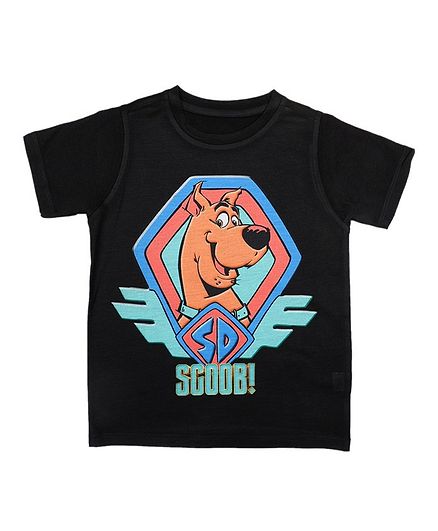 Scooby-Doo By Crossroads Half Sleeves Scoob Print Tee - Black