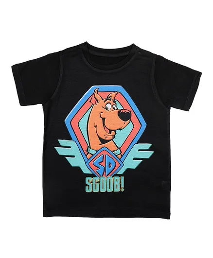 Scooby-Doo By Crossroads Half Sleeves Scoob Print Tee - Black