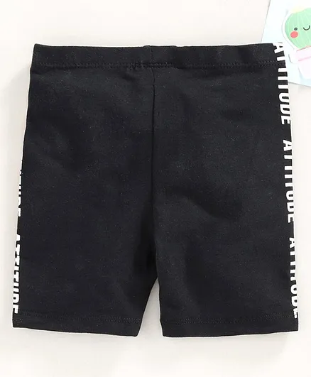 Fox Baby Shorts Attitude Print - Black