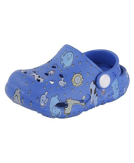 Yellow Bee Animal Print Clogs - Dark Blue