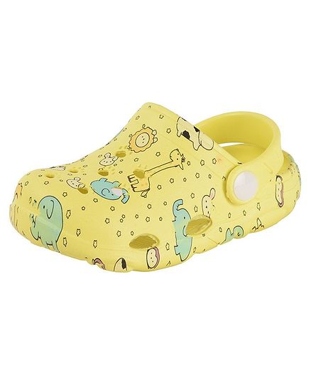 Yellow Bee Animal Print Clogs - Yellow