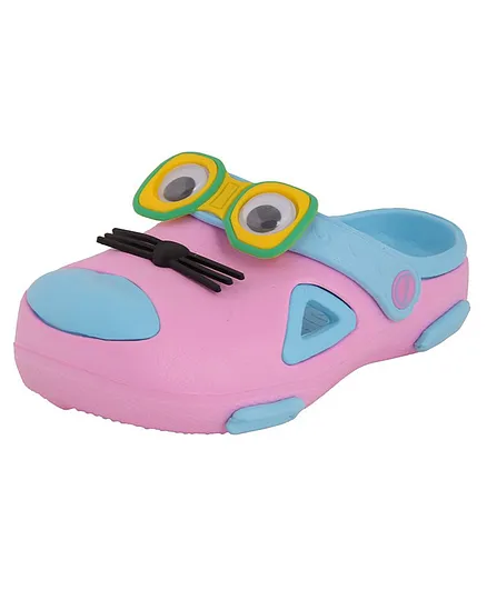 Yellow Bee Mouse Design Clogs - Light Pink
