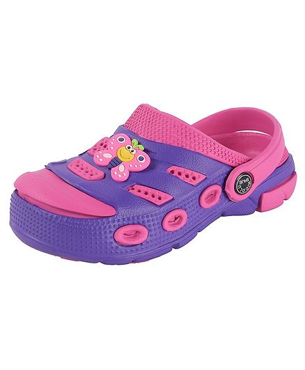 Yellow Bee Butterfly Motif Detailing Clogs - Violet