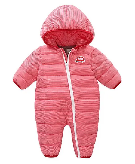 Kookie Kids Full Sleeves Winter Wear Romper - Pink