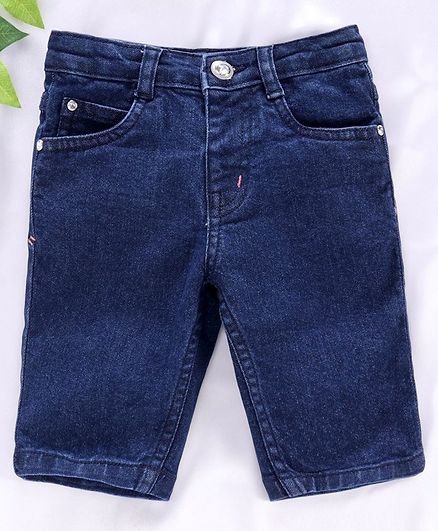 Rassha Solid Capri Jeans - Dark Blue