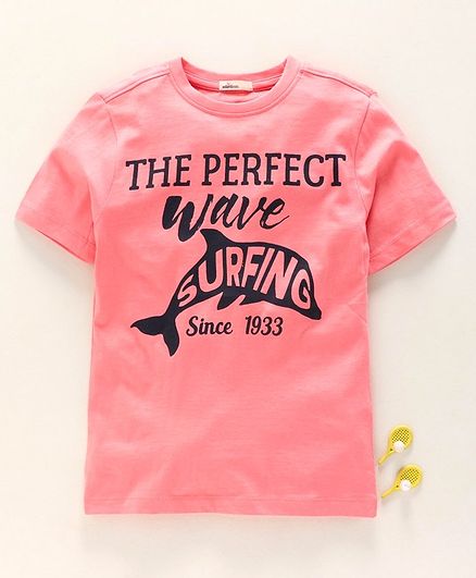 Adams Kids Half Sleeves The Perfect Wave Print Tee - Pink