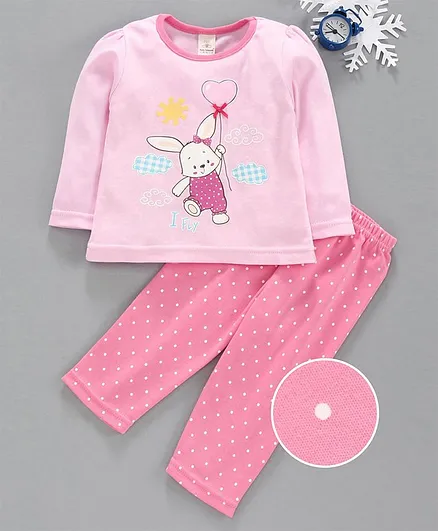 Baby Naturelle & Me Full Sleeves T Shirt & Full Length Bottoms - Pink