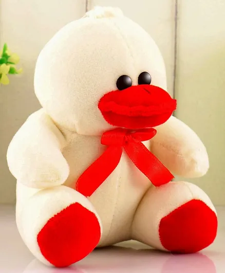 Play Toons Duck Soft Toy Red Cream - Height 15 cm