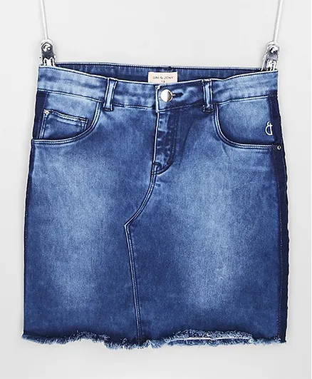 GINI & JONY Solid Colour Mini Skirt - Blue