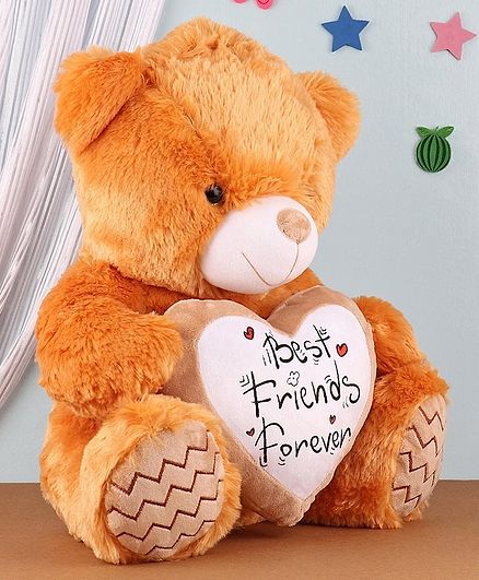 Benny & Bunny Heart Holding Teddy Brown - Height 33 cm