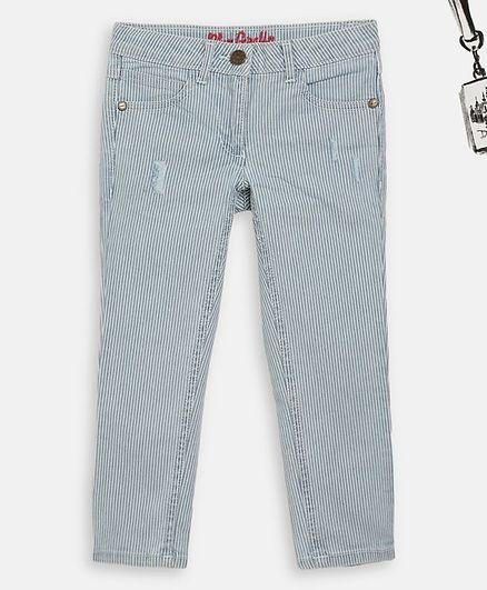Blue Giraffe Striped Full Length Jeans - Blue
