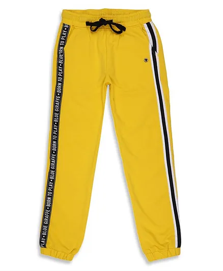 Blue Giraffe Side Striped Jogger - Yellow