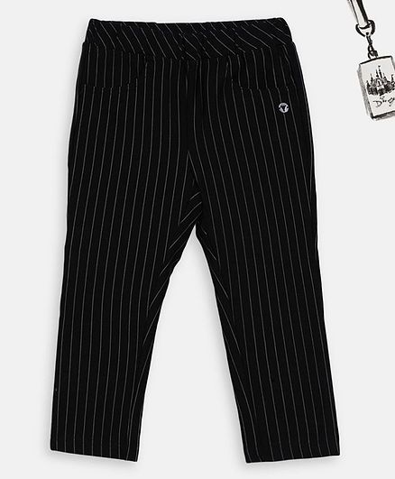 Blue Giraffe Striped Full Length Trouser - Black