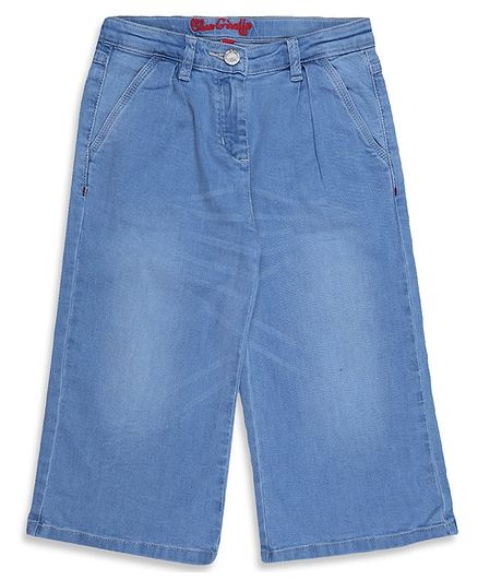 Blue Giraffe Shaded Denim Capri - Blue