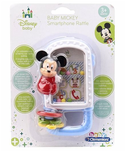 Disney Mickey Smartphone Rattle Teether - Multicolour