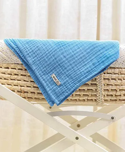 Mi Arcus Premium Organic Cotton Muslin Blanket - Blue
