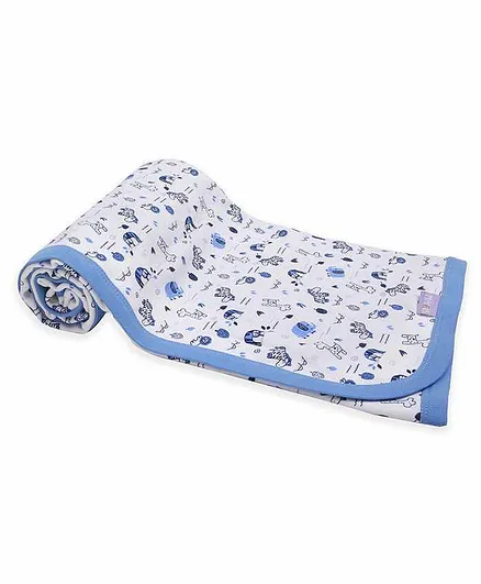 Mi Arcus Premium Organic Cotton Interlock Blanket - Blue