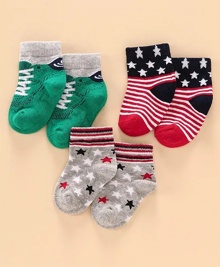 Mustang Ankle Length Socks Pack of 3 - Multicolor