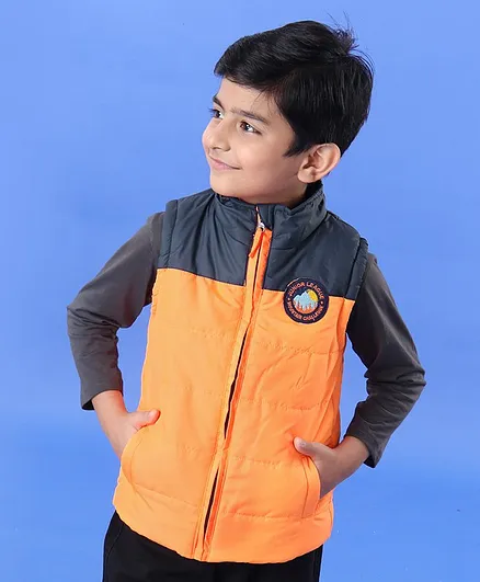 Babyhug Sleeveless Padded Jacket - Orange