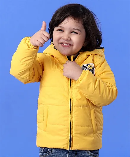 Babyhug Full Sleeves Hooded Jacket - Yellow