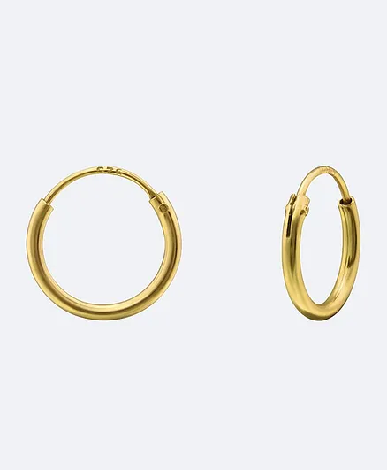 Aww So Cute Sterling Silver Hoop Earrings - Gold