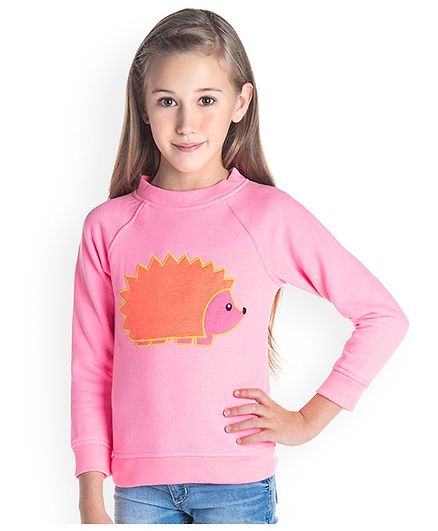 Cherry Crumble By Nitt Hyman Full Sleeves Porcupine Printed Sweatshirt - Pink