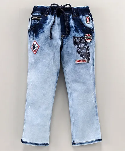 Actuel Denim Wash Full Length Pant - Blue