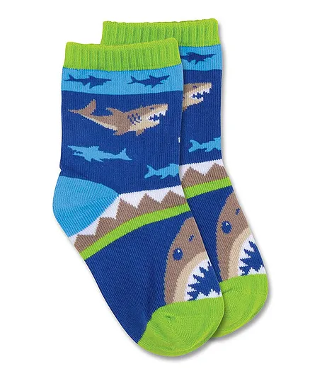 Stephen Joseph Shark Printed Socks - Blue
