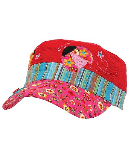 Stephen Joseph Ladybug Embroidery Detailing Cap Red - Circumference 58 cm
