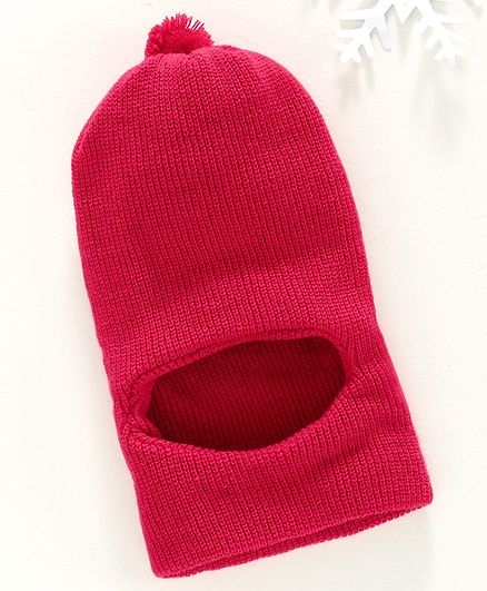 Babyhug Monkey Cap - Coral Red