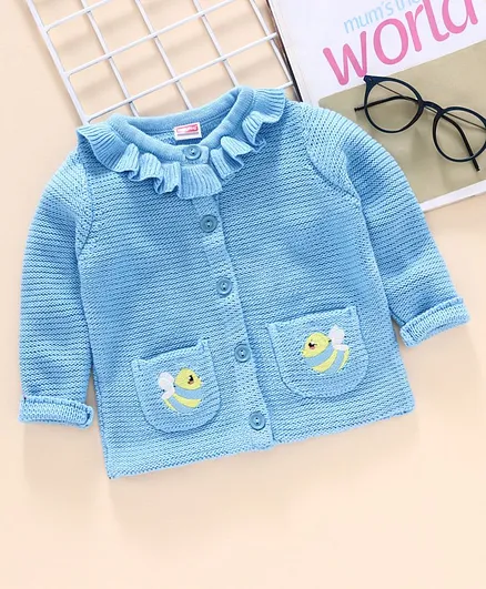 Babyhug Full Sleeves Sweater Bird Design - Blue