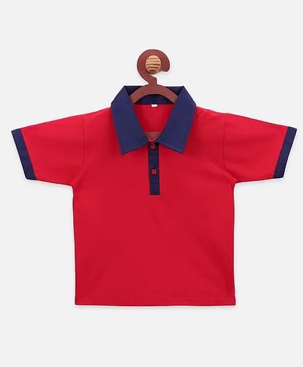Lilpicks Couture Half Sleeves Solid Tee - Red