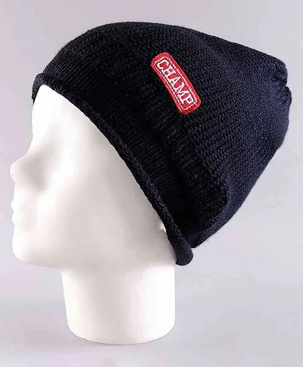 Babyhug Solid Dyed Woolen Cap Navy Diameter 9.5 cm - Diameter 9.5 cm