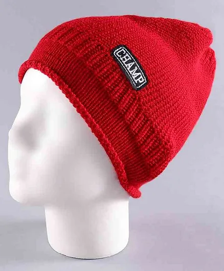 Babyhug Solid Dyed Woolen Cap Red - Diameter 9.5 cm