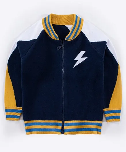Kookie Kids Full Sleeves Sweater - Navy Blue
