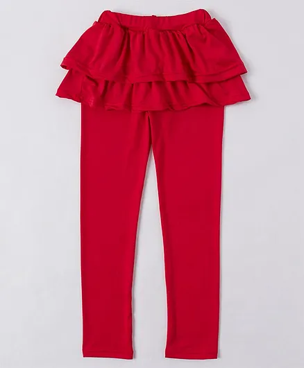 Kookie Kids Full Length Solid Skeggings - Red
