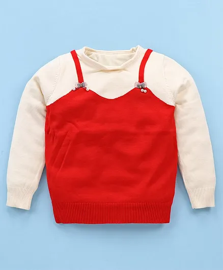 Kookie Kids Full Sleeve Sweater - Red