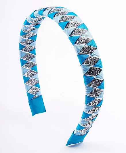 Ribbon candy Shimmery Woven Hair Band - Blue