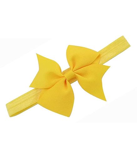Bellazaara Boutique Satin Ribbon Bow Headband - Yellow
