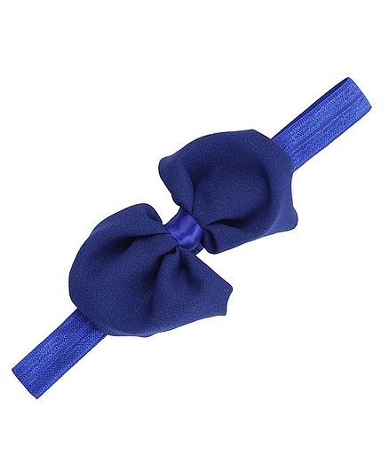 Bellazaara Chiffon Bow Headband - Navy Blue Blue
