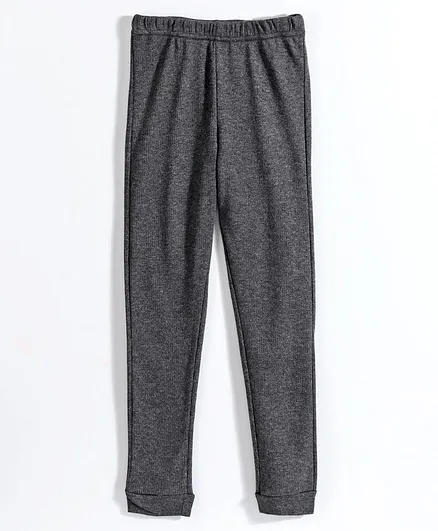 Pine Kids Full Length Anti Microbial & Bio Washed Thermal Bottoms - Charcoal Grey