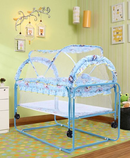 Baby Cradle with Mosquito Net - Blue