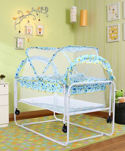 Baby Cradle with Mosquito Net - Blue